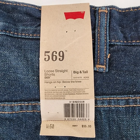 Levi's 569 Jean Shorts. Size 50. - Picture 5 of 6